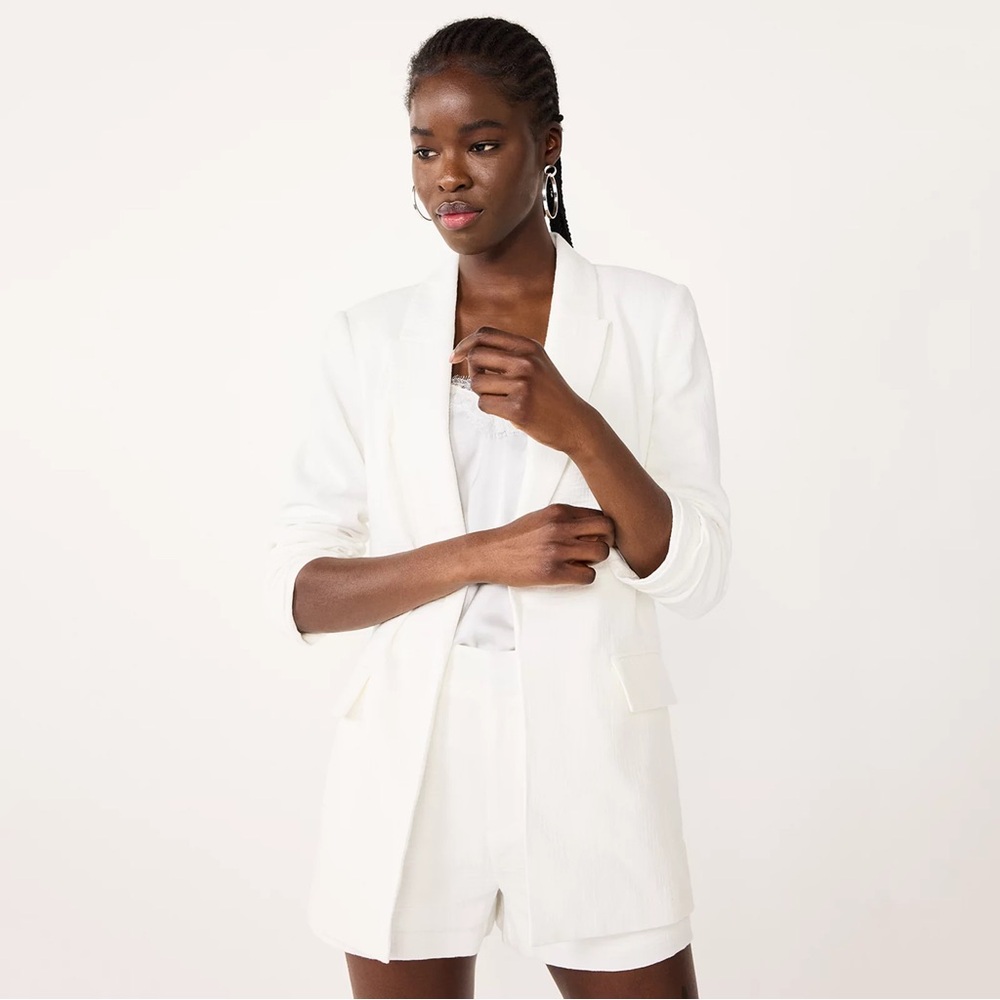 Women's Nine West Ruched Sleeve Open Front Blazer